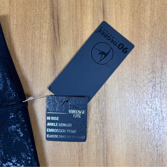 90 Degree By Reflex Women’s Black Shimmer Leggings Size L - Picture 10 of 10